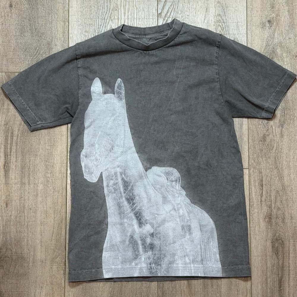 Beyonce Renaissance World Tour 2023 No Skips Horse Graphic T-Shirt Gray Small